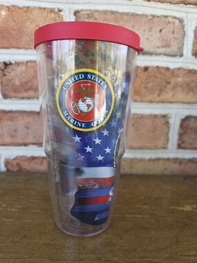 tervis Red Lid US Marine Corps Stars & Stripes Insulated Tumbler